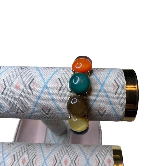 Multi Color Shiny Round Stones Stretch Bracelet - Picture 1 of 6